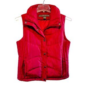Kenneth Cole Reaction Red Quilted Puffer Vest With Pockets M Feather Cozycore